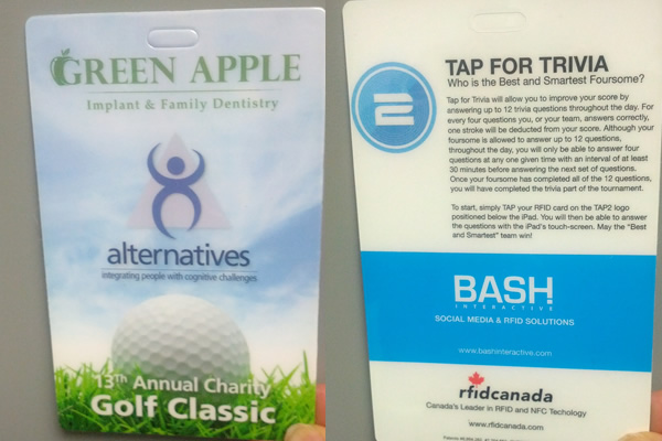 Alternatives Annual Charity Golf Classic NFC badges
