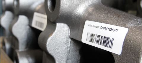 An example of a Silverline RFID label on a metal surface
