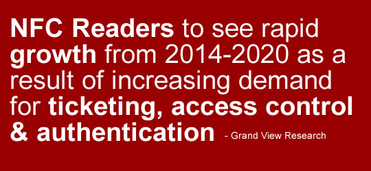 Increasing growth for NFC readers for next 6 years
